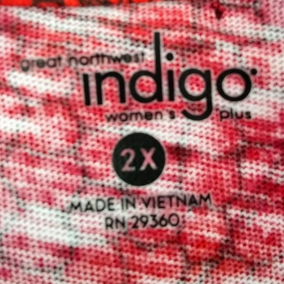 NWOT Great NW Indigo Plus Size V-Neck Tunic Women's Halter Top Size 2x - Picture 6 of 6